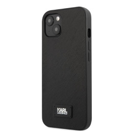 Karl Lagerfeld Saffiano Plaque dėklas iPhone 13 - juodas