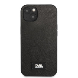 Karl Lagerfeld Saffiano Plaque dėklas iPhone 13 - juodas