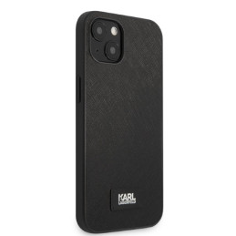 Karl Lagerfeld Saffiano Plaque dėklas iPhone 13 - juodas