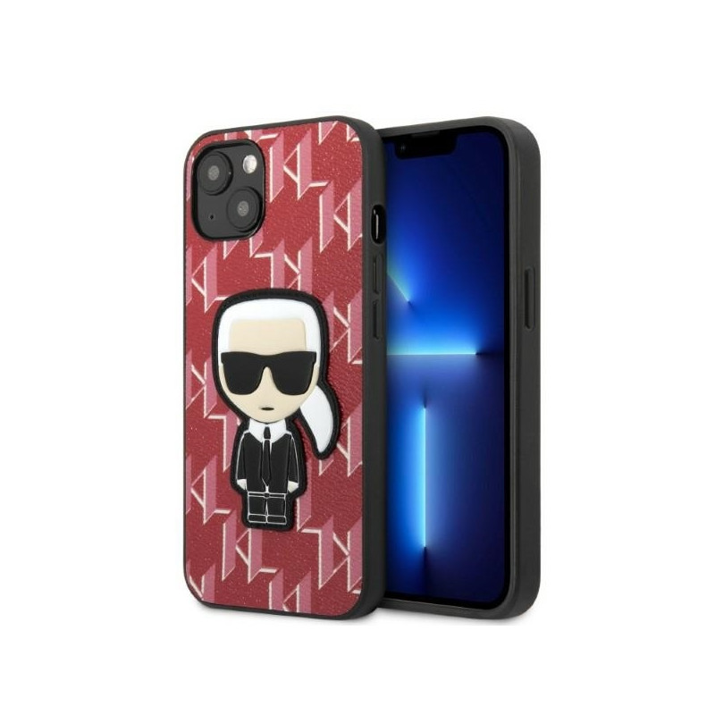 Karl Lagerfeld Monogram Ikonik Patch dėklas iPhone 13 mini - raudonas