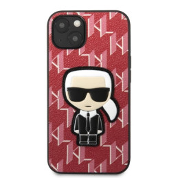 Karl Lagerfeld Monogram Ikonik Patch dėklas iPhone 13 mini - raudonas