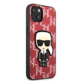 Karl Lagerfeld Monogram Ikonik Patch dėklas iPhone 13 mini - raudonas