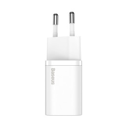 Baseus Super Si 1C greitas USB Type C įkroviklis 20W maitinimo šaltinis + USB Type C - Lightning kabelis 1m baltas (TZCC...