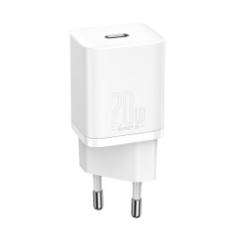 Baseus Super Si 1C greitas USB Type C įkroviklis 20W maitinimo šaltinis + USB Type C - Lightning kabelis 1m baltas (TZCC...