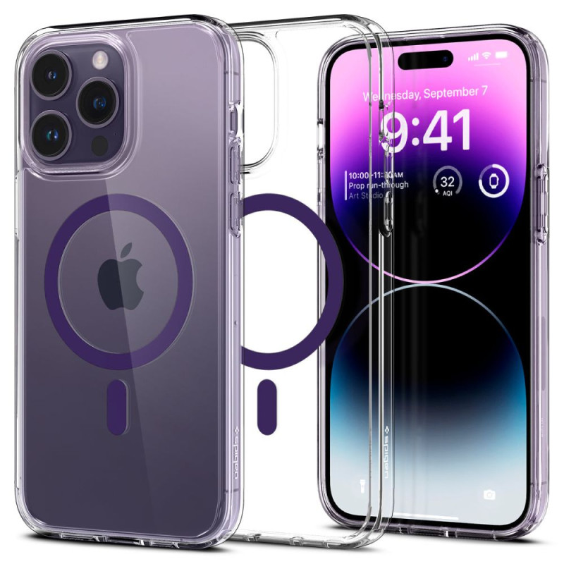 Spigen Ultra Hybrid Mag dėklas su MagSafe, skirtas iPhone 14 Pro Max - violetinė