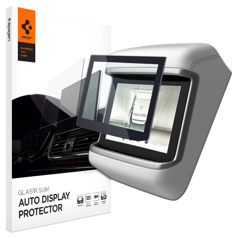 Spigen Glas.tR plonas grūdintas stiklas, skirtas Tesla Model X 2022 / Model S 2021 – juodas