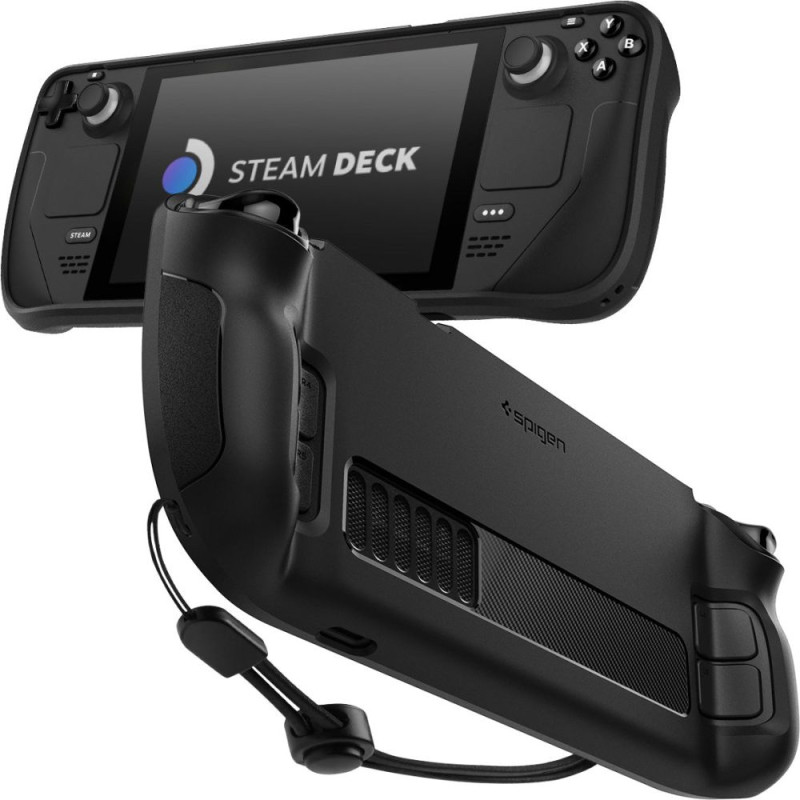 Spigen Rugged Armor dėklas, skirtas Steam Deck - matinė juoda