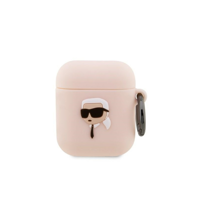 Karl Lagerfeld Silicone Karl Head 3D dėklas, skirtas AirPods 1/ 2 - rožinis