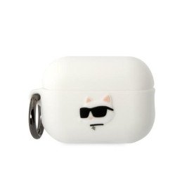 Karl Lagerfeld Silicone Choupette Head 3D dėklas, skirtas AirPods Pro 2 - baltas