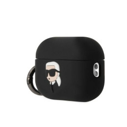 Karl Lagerfeld Silicone Karl Head 3D dėklas, skirtas AirPods Pro 2 - juodas