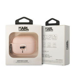 Karl Lagerfeld Silicone Karl Head 3D dėklas, skirtas AirPods Pro 2 – rožinis