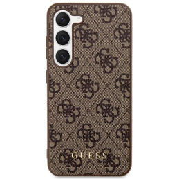 Guess 4G Metal Gold Logo dėklas Samsung Galaxy S23 - rudas