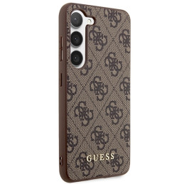 Guess 4G Metal Gold Logo dėklas Samsung Galaxy S23 - rudas