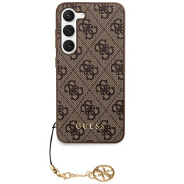 Guess 4G Charms Collection dėklas, skirtas Samsung Galaxy S23 - rudas
