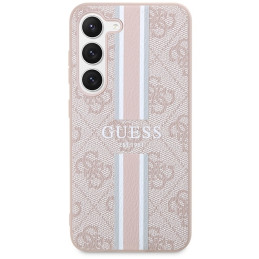 Guess 4G Printed Stripes dėklas Samsung Galaxy S23 - rožinis