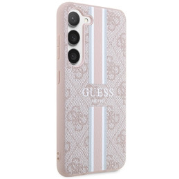 Guess 4G Printed Stripes dėklas Samsung Galaxy S23 - rožinis