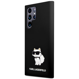 Karl Lagerfeld Silicone Choupette dėklas, skirtas Samsung Galaxy S23 Ultra - juodas