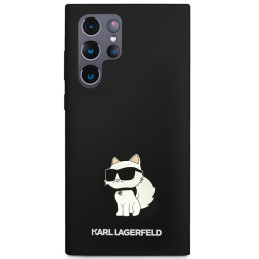Karl Lagerfeld Silicone Choupette dėklas, skirtas Samsung Galaxy S23 Ultra - juodas