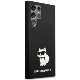 Karl Lagerfeld Silicone Choupette dėklas, skirtas Samsung Galaxy S23 Ultra - juodas