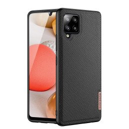 Dux Ducis Fino dėklo dangtelis, padengtas nailono medžiaga, skirtas Samsung Galaxy A42 5G juodas