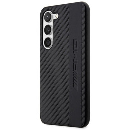 AMG Carbon Stripe&Embossed dėklas, skirtas Samsung Galaxy S23 - juodas