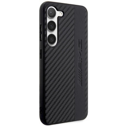 AMG Carbon Stripe&Embossed dėklas, skirtas Samsung Galaxy S23 - juodas