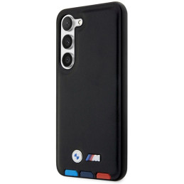 BMW Leather Stamp Tricolor dėklas Samsung Galaxy S23+ - juodas