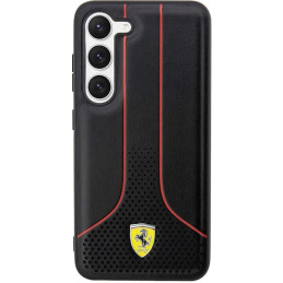 Ferrari Perforated 296 P dėklas, skirtas Samsung Galaxy S23 - juodas