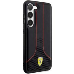 Ferrari Perforated 296 P dėklas, skirtas Samsung Galaxy S23 - juodas