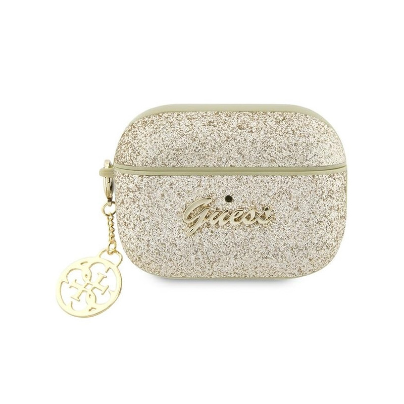 Guess Glitter Flake 4G Charm dėklas, skirtas AirPods Pro 2 – auksinis