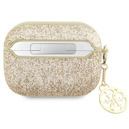 Guess Glitter Flake 4G Charm dėklas, skirtas AirPods Pro 2 – auksinis
