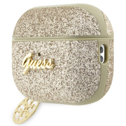 Guess Glitter Flake 4G Charm dėklas, skirtas AirPods Pro 2 – auksinis