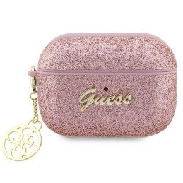 Guess Glitter Flake 4G Charm dėklas, skirtas AirPods Pro 2 – rožinis