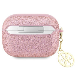 Guess Glitter Flake 4G Charm dėklas, skirtas AirPods Pro 2 – rožinis
