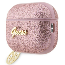 Guess Glitter Flake 4G Charm dėklas, skirtas AirPods Pro 2 – rožinis