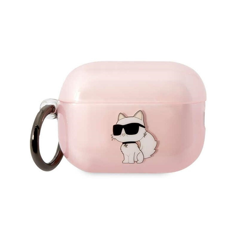 Karl Lagerfeld Ikonik Choupette dėklas, skirtas AirPods Pro 2 – rožinis