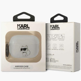 Karl Lagerfeld Ikonik Choupette dėklas, skirtas AirPods Pro 2 - skaidrus