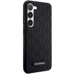Karl Lagerfeld Saffiano Mono Metal Logo dėklas, skirtas Samsung Galaxy S23+ - juodas
