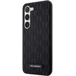 Karl Lagerfeld Saffiano Mono Metal Logo dėklas Samsung Galaxy S23 - juodas