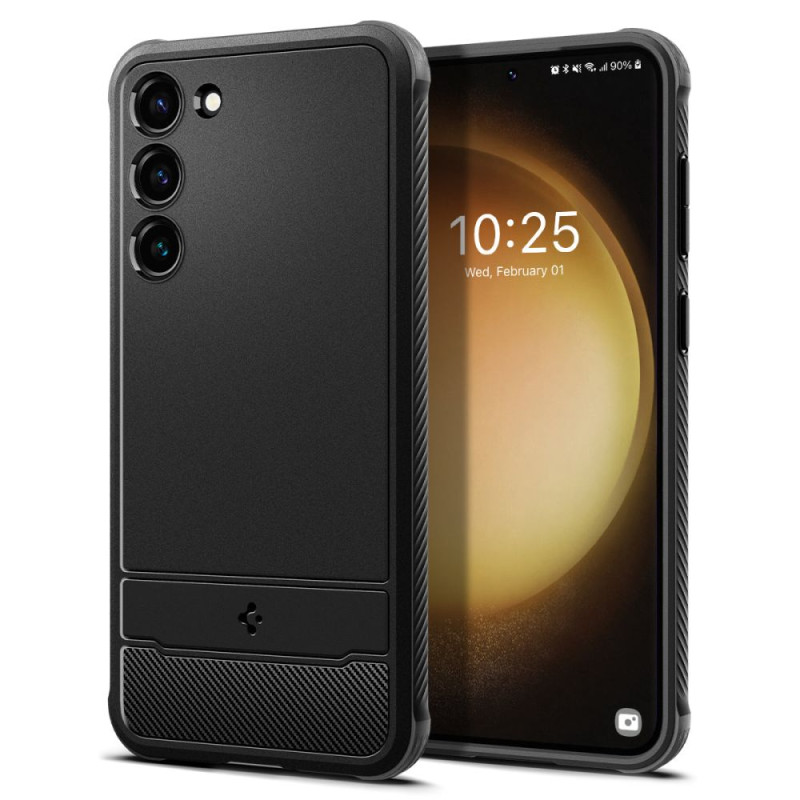 Spigen Rugged Armor dėklas, skirtas Samsung Galaxy S23 - matinė juoda