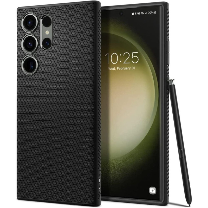 Spigen Liquid Air dėklas, skirtas Samsung Galaxy S23 Ultra - matinė juoda