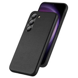Dux Ducis Grit dėklas Samsung Galaxy S23+, elegantiškas dangtelis iš dirbtinės odos, juodas