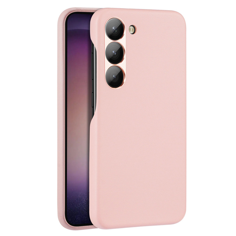 Dux Ducis Grit dėklas Samsung Galaxy S23, elegantiškas dangtelis iš dirbtinės odos, rožinis