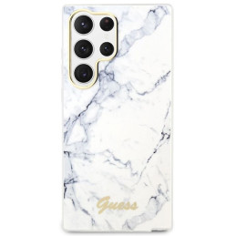 Guess Marble Collection dėklas, skirtas Samsung Galaxy S23 Ultra - baltas