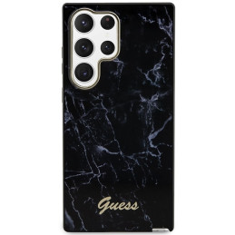 Guess Marble Collection dėklas, skirtas Samsung Galaxy S23 Ultra - juodas