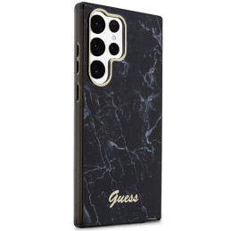 Guess Marble Collection dėklas, skirtas Samsung Galaxy S23 Ultra - juodas
