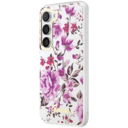 Guess Flower Collection dėklas Samsung Galaxy S23 - baltas