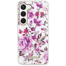 Guess Flower Collection dėklas Samsung Galaxy S23 - baltas