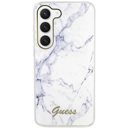 Guess Marble Collection dėklas, skirtas Samsung Galaxy S23 - baltas