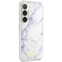 Guess Marble Collection dėklas, skirtas Samsung Galaxy S23 - baltas